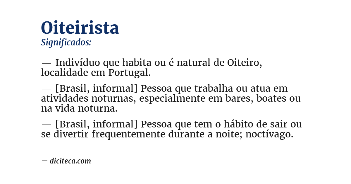 Significado de oiteirista
