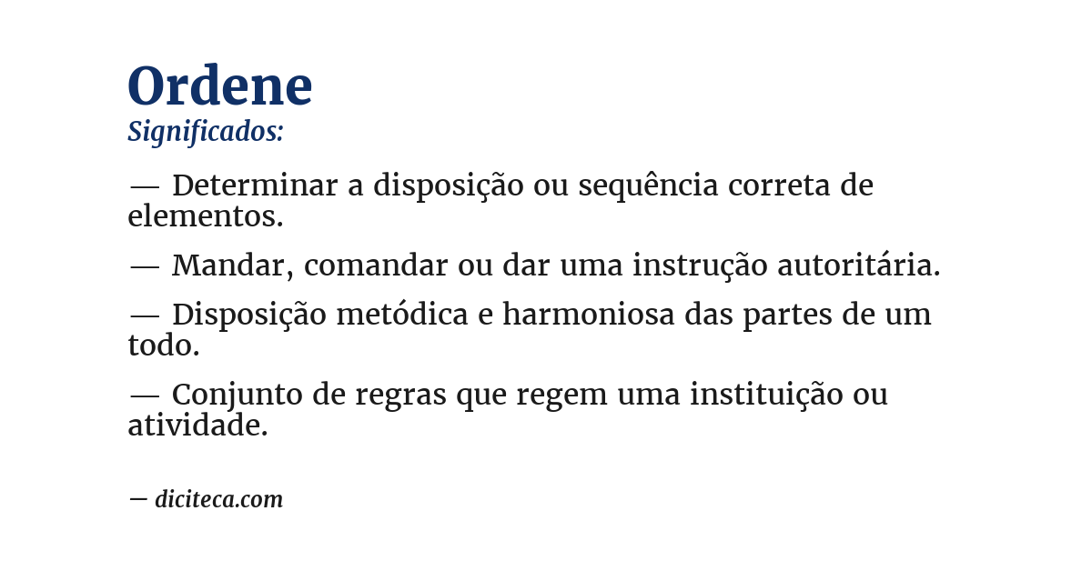 Significado de ordene