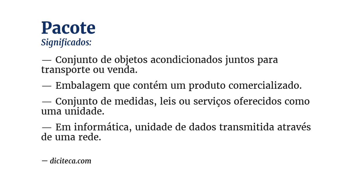 Significado de pacote