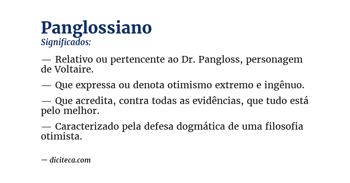 Significado de panglossiano
