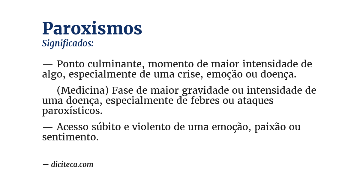 Significado de paroxismos