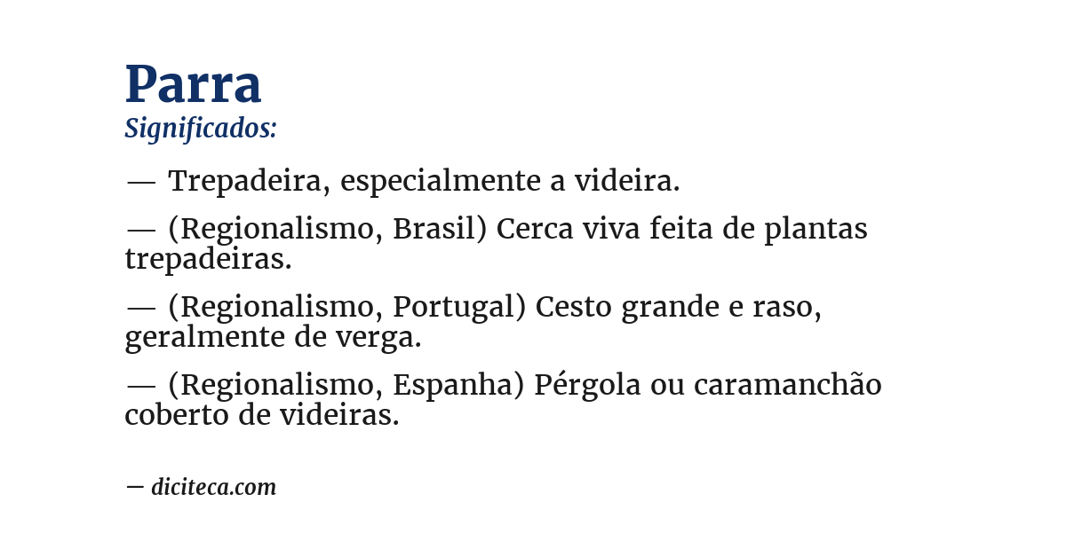 Significado de parra