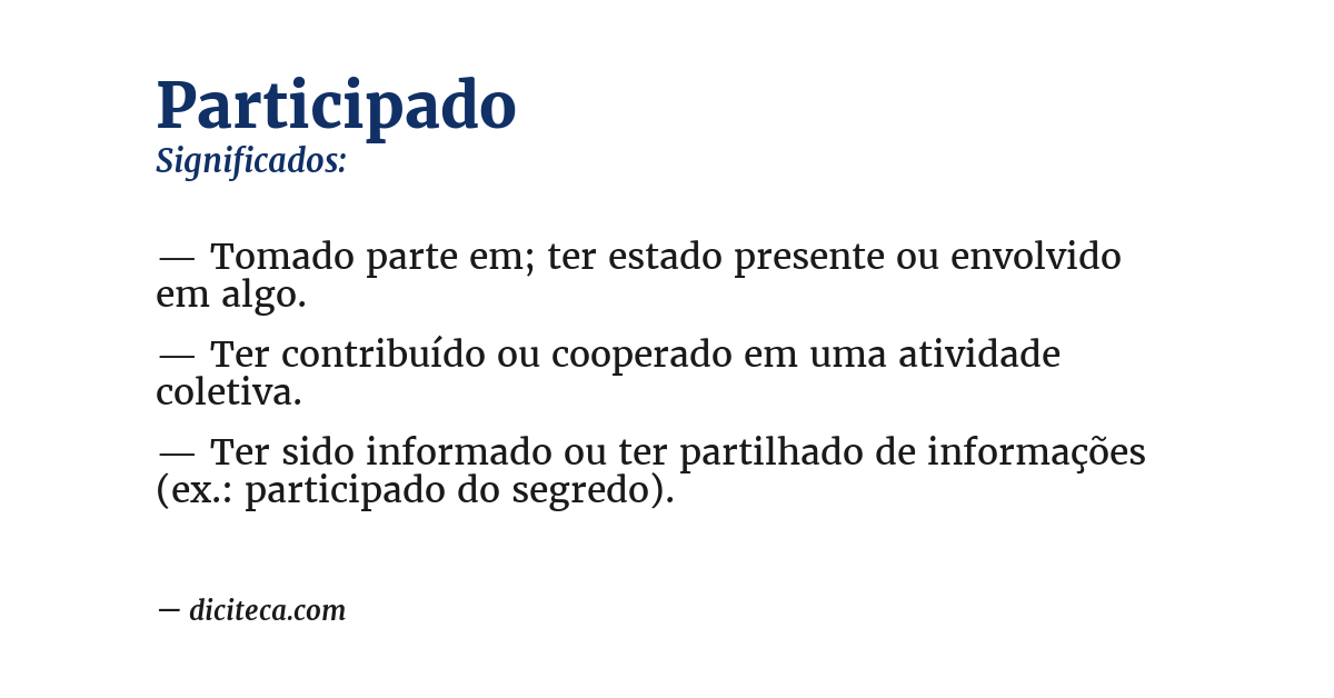 Significado de participado