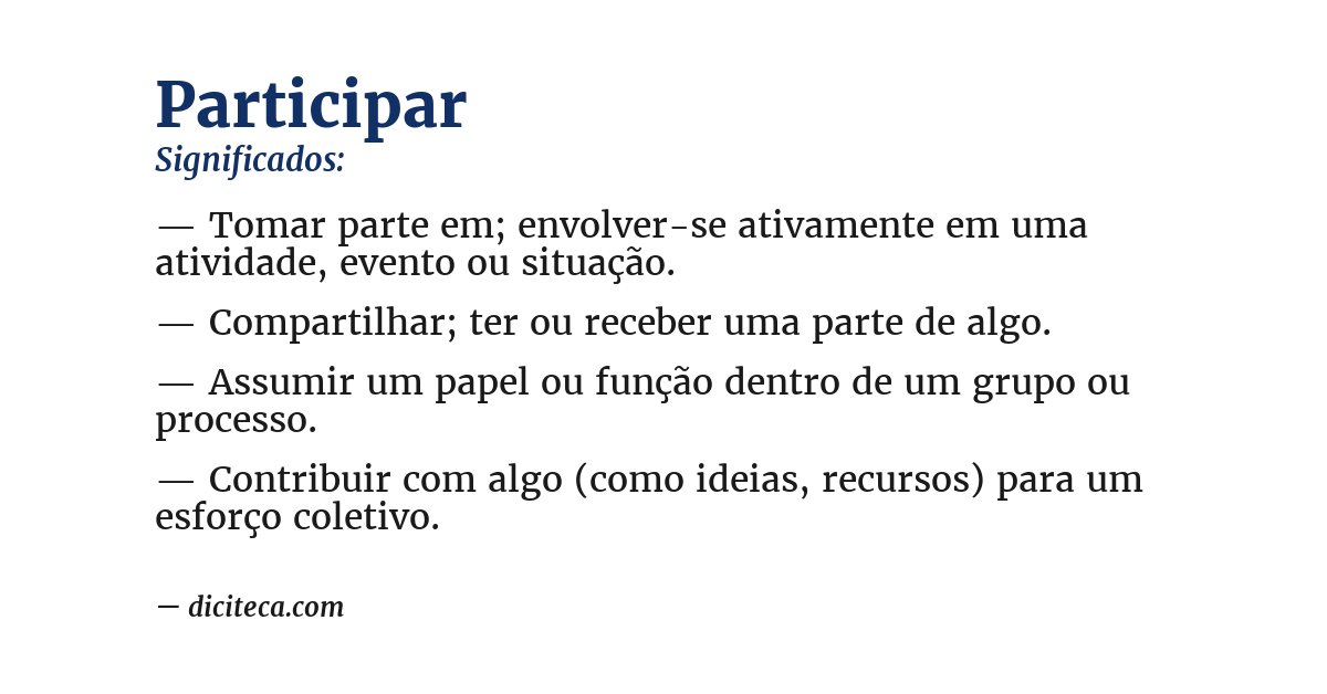 Significado de participar