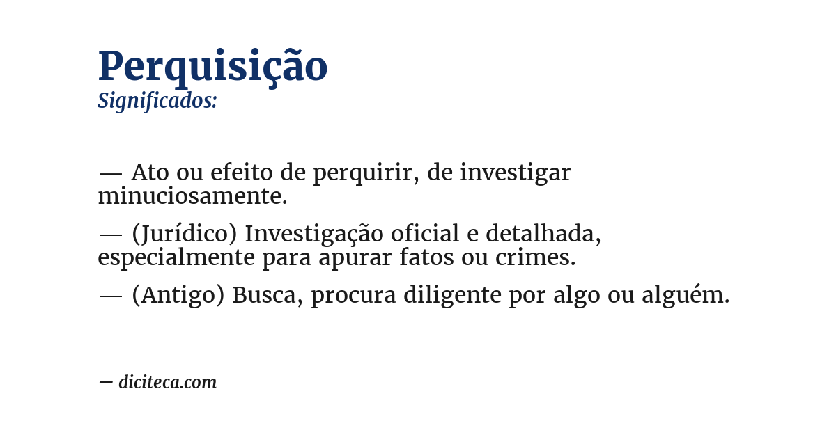 Significado de perquisição