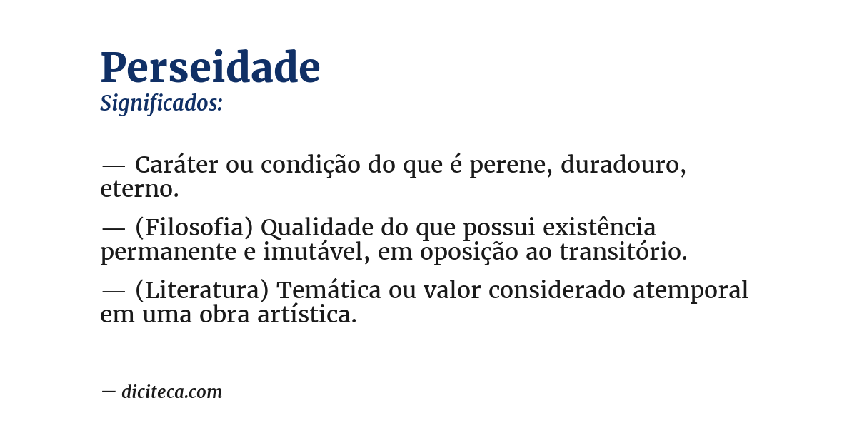Significado de perseidade