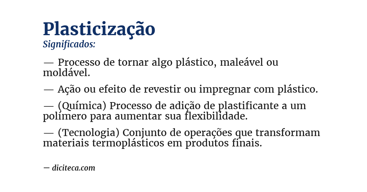 Significado de plasticização