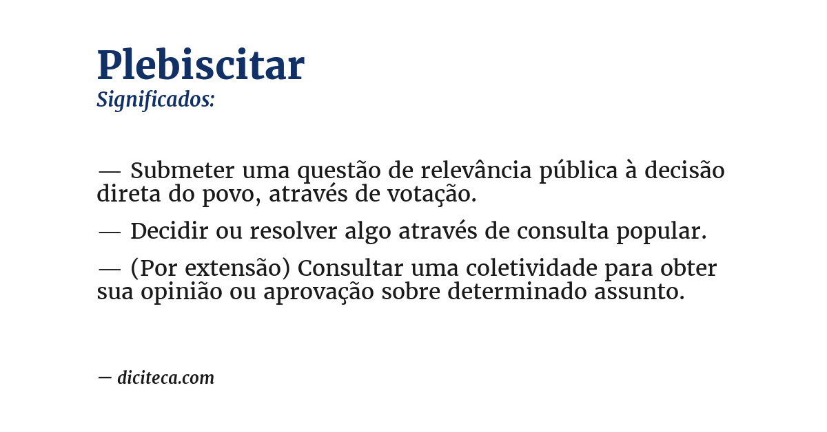 Significado de plebiscitar