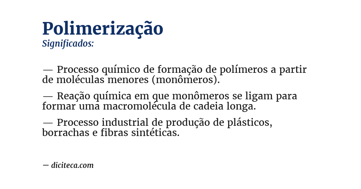Significado de polimerização