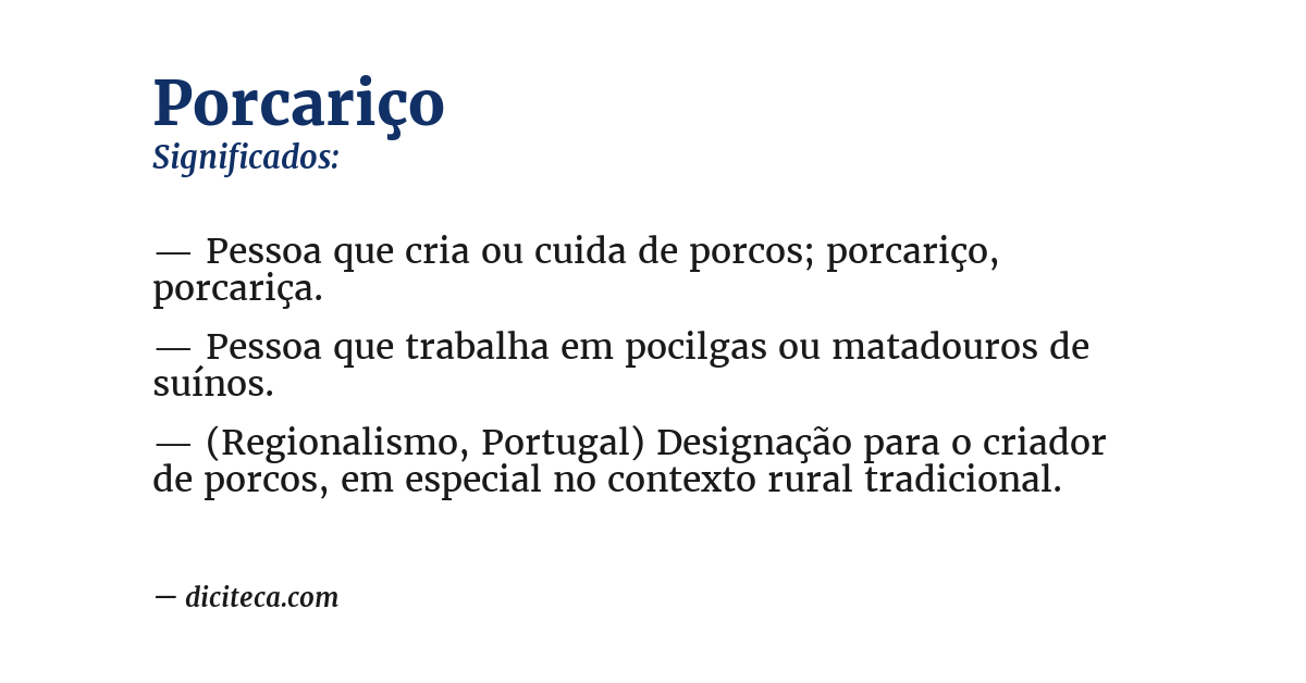 Significado de porcariço