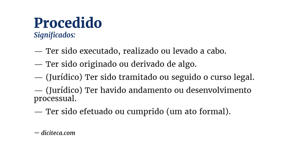 Significado de procedido