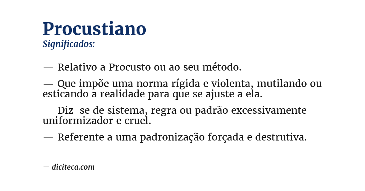 Significado de procustiano