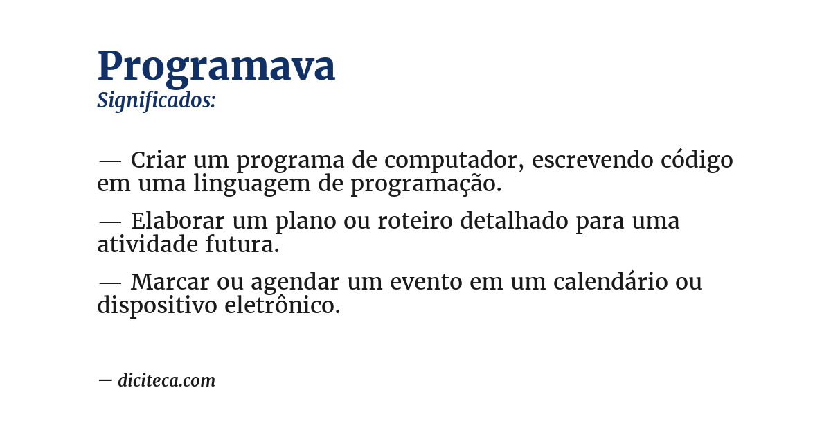 Significado de programava