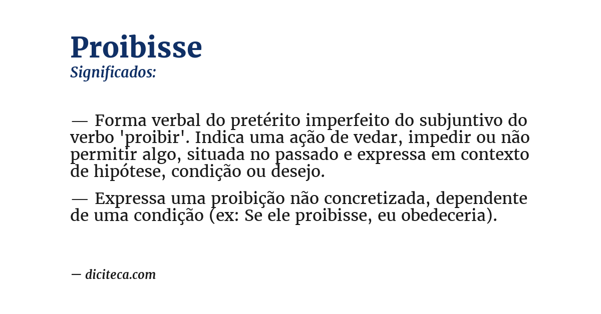 Significado de proibisse