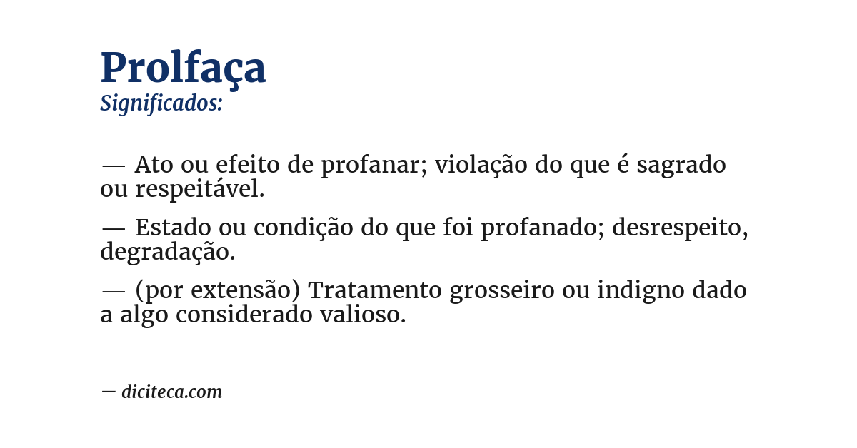 Significado de prolfaça