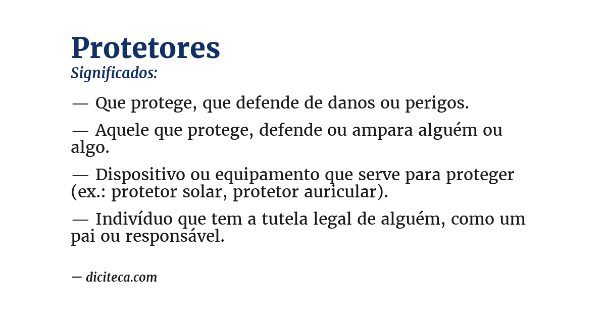Significado de protetores