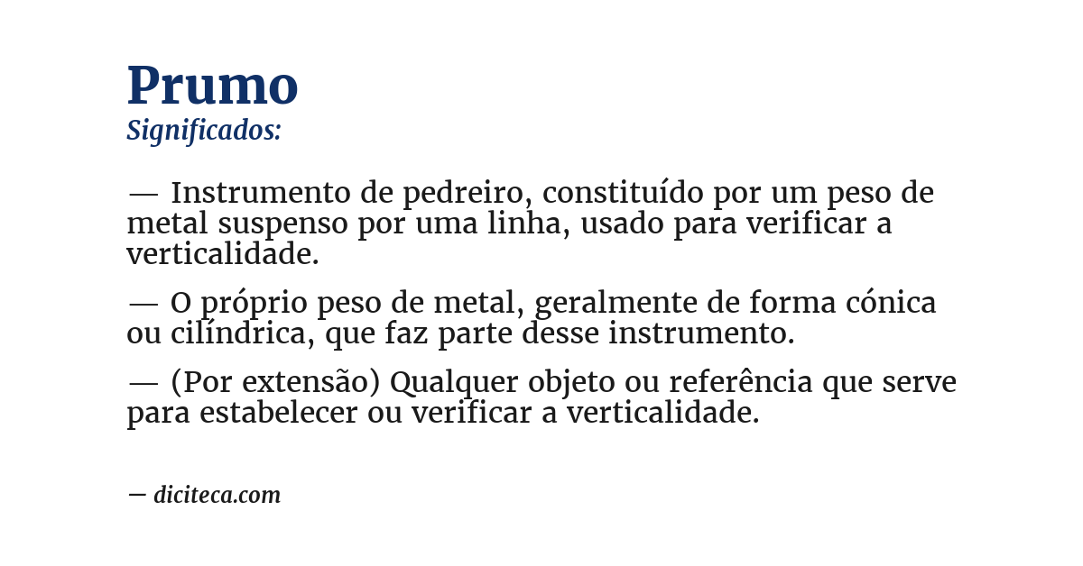 Significado de prumo