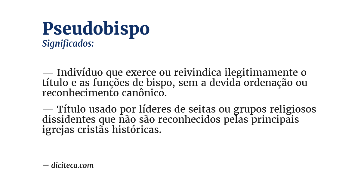 Significado de pseudobispo