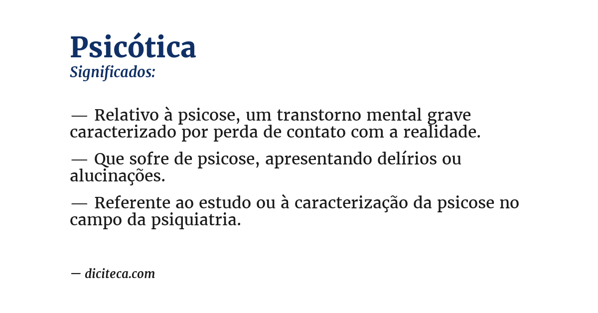 Significado de psicótica