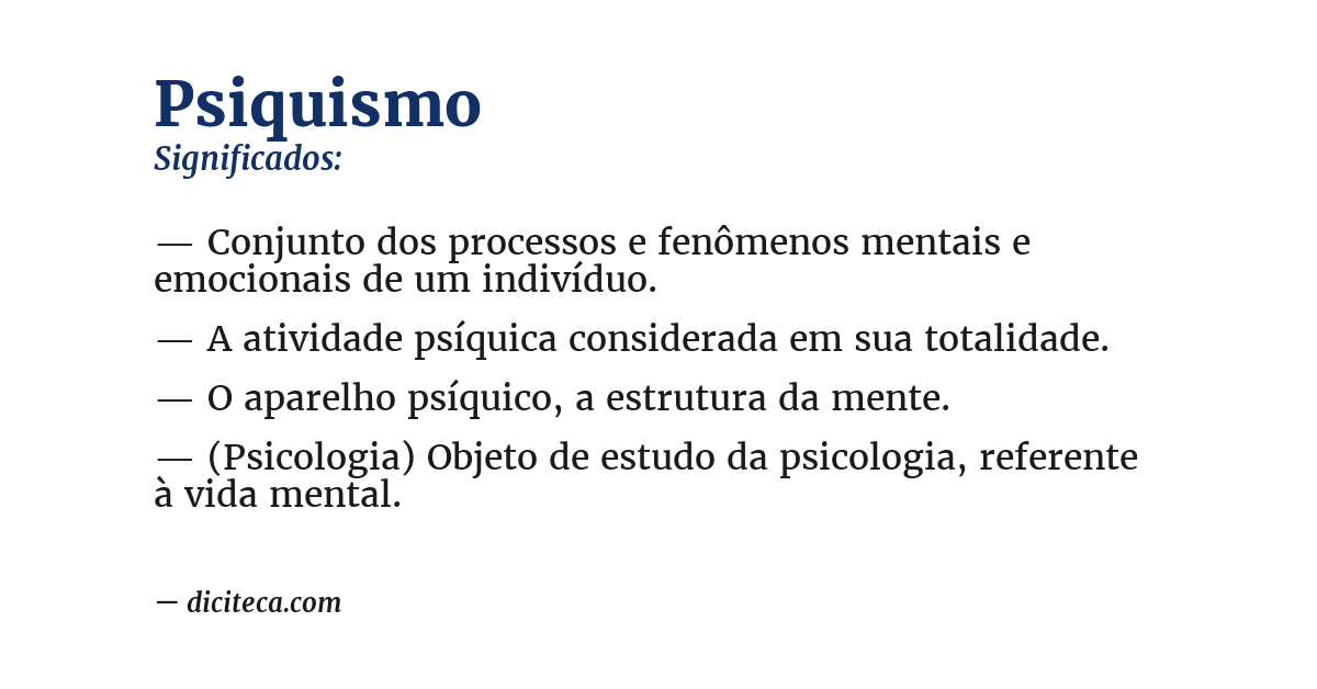 Significado de psiquismo