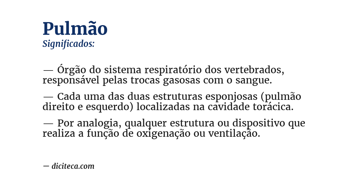 Significado de pulmão