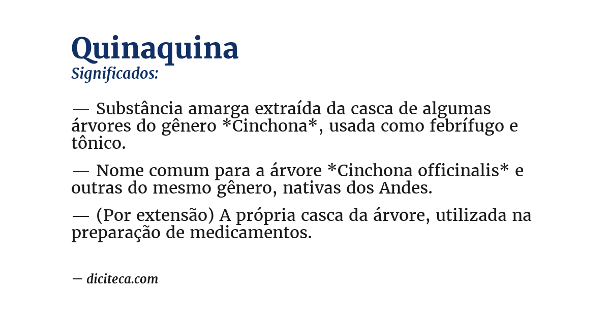 Significado de quinaquina