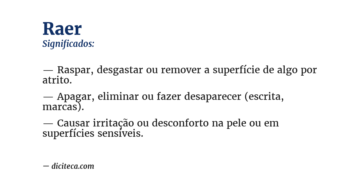 Significado de raer