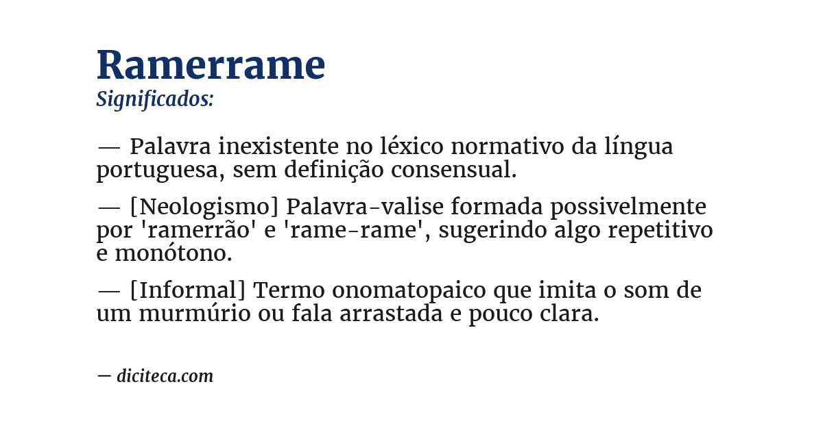 Significado de ramerrame