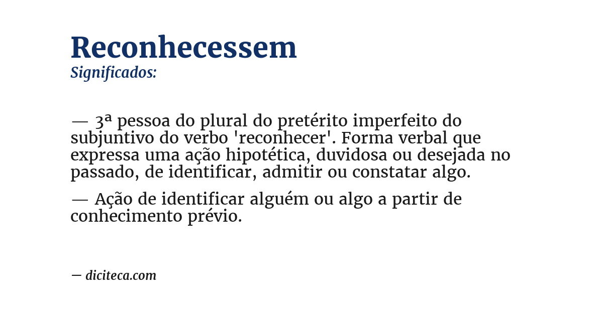 Significado de reconhecessem