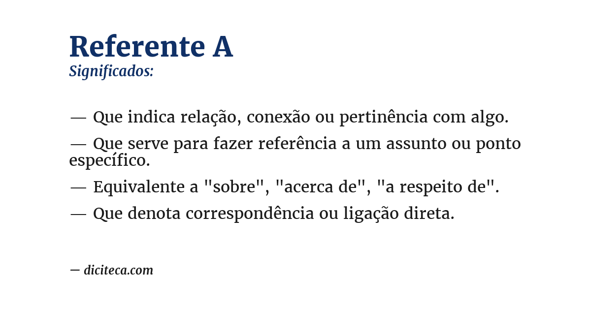 Significado de referente a