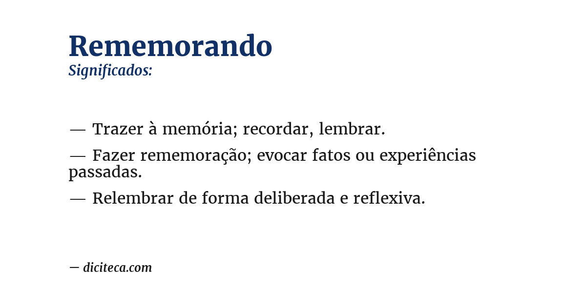 Significado de rememorando