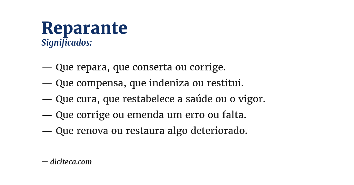 Significado de reparante