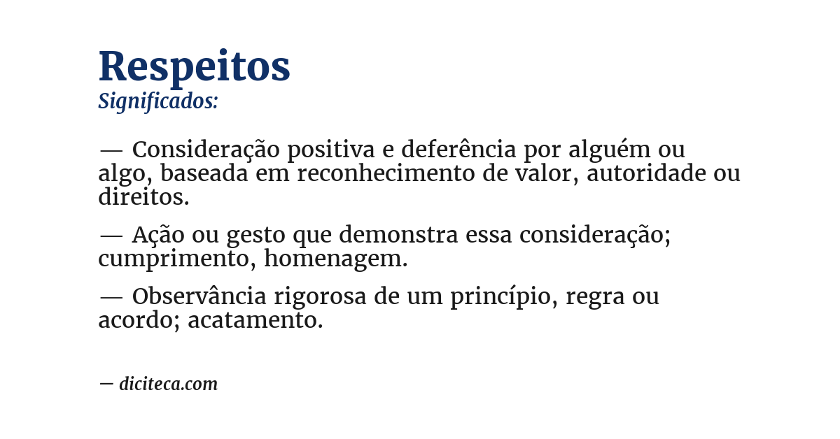 Significado de respeitos