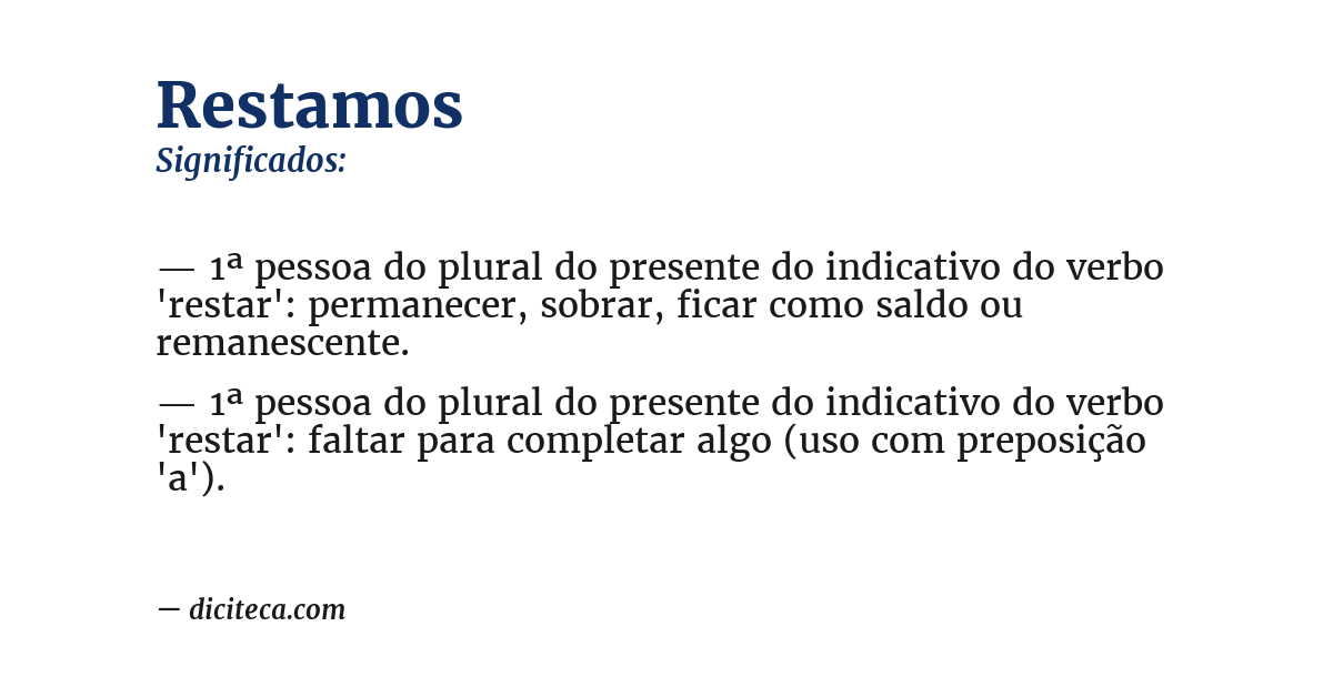 Significado de restamos