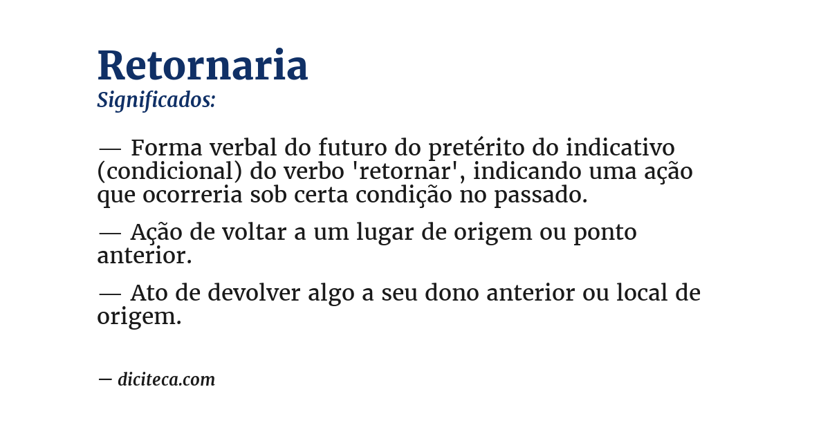 Significado de retornaria