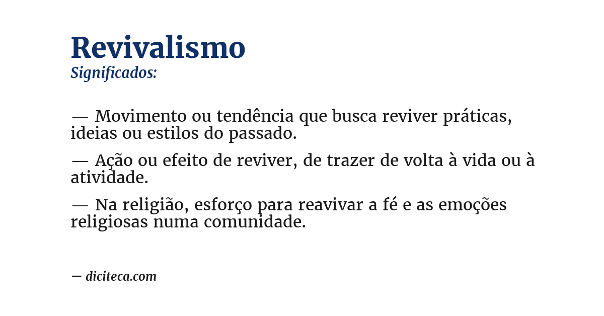 Significado de revivalismo