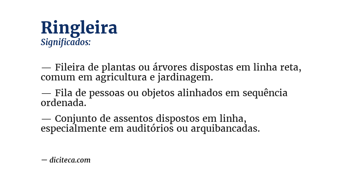 Significado de ringleira