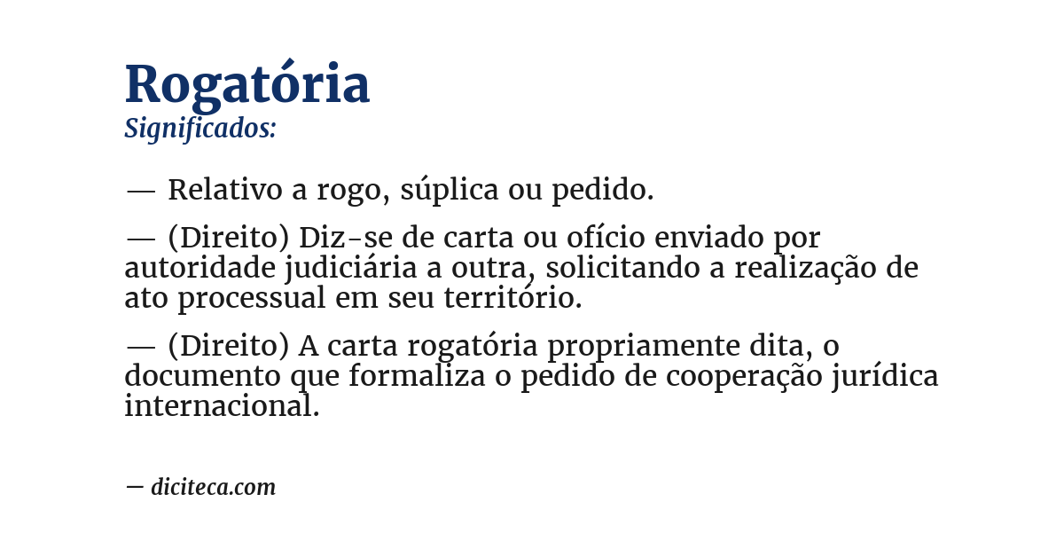 Significado de rogatória