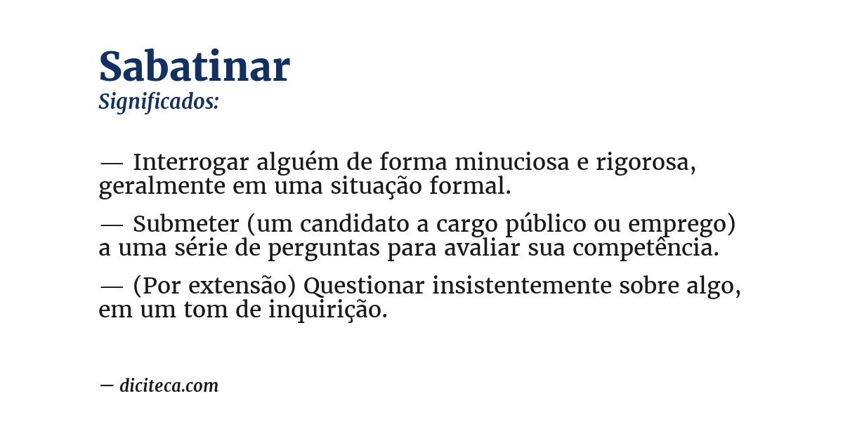 Significado de sabatinar
