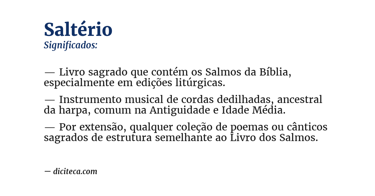 Significado de saltério