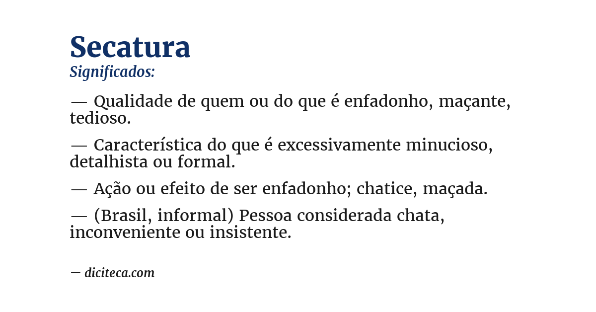 Significado de secatura