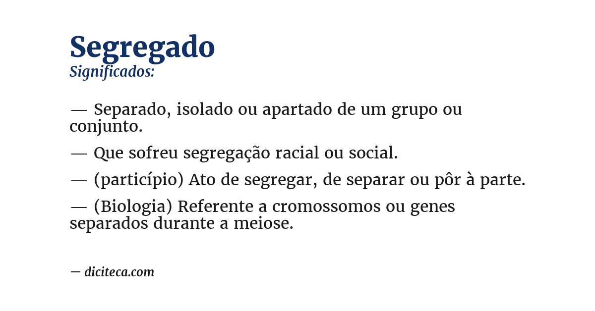 Significado de segregado