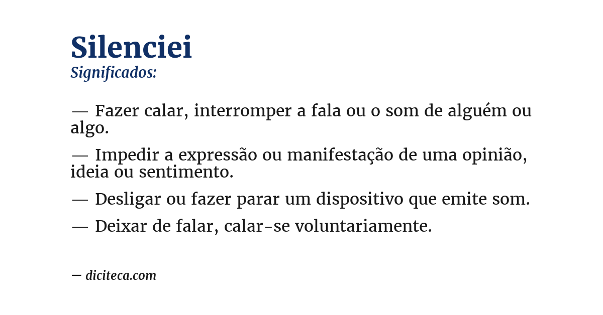 Significado de silenciei