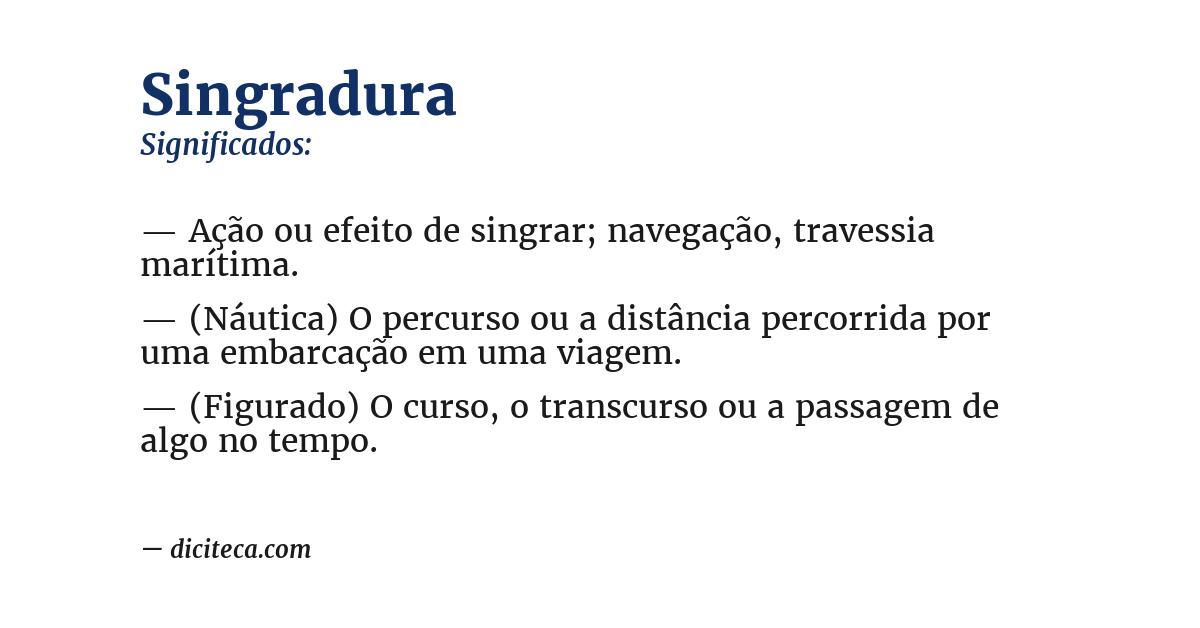 Significado de singradura
