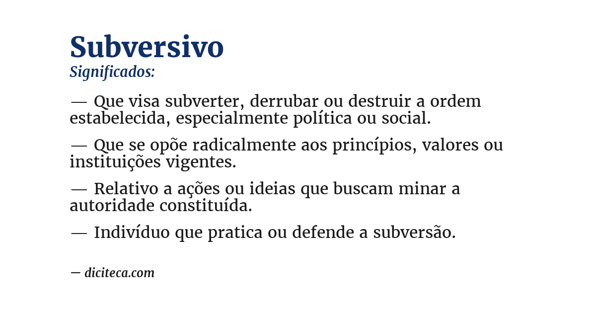 Significado de subversivo
