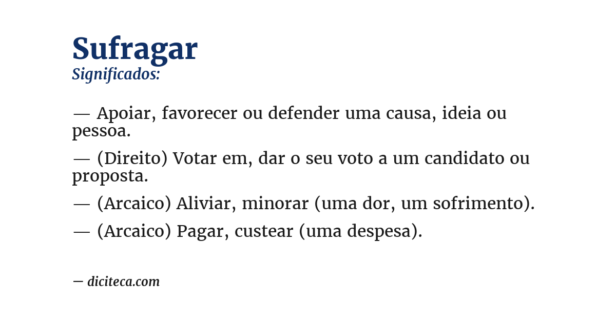 Significado de sufragar