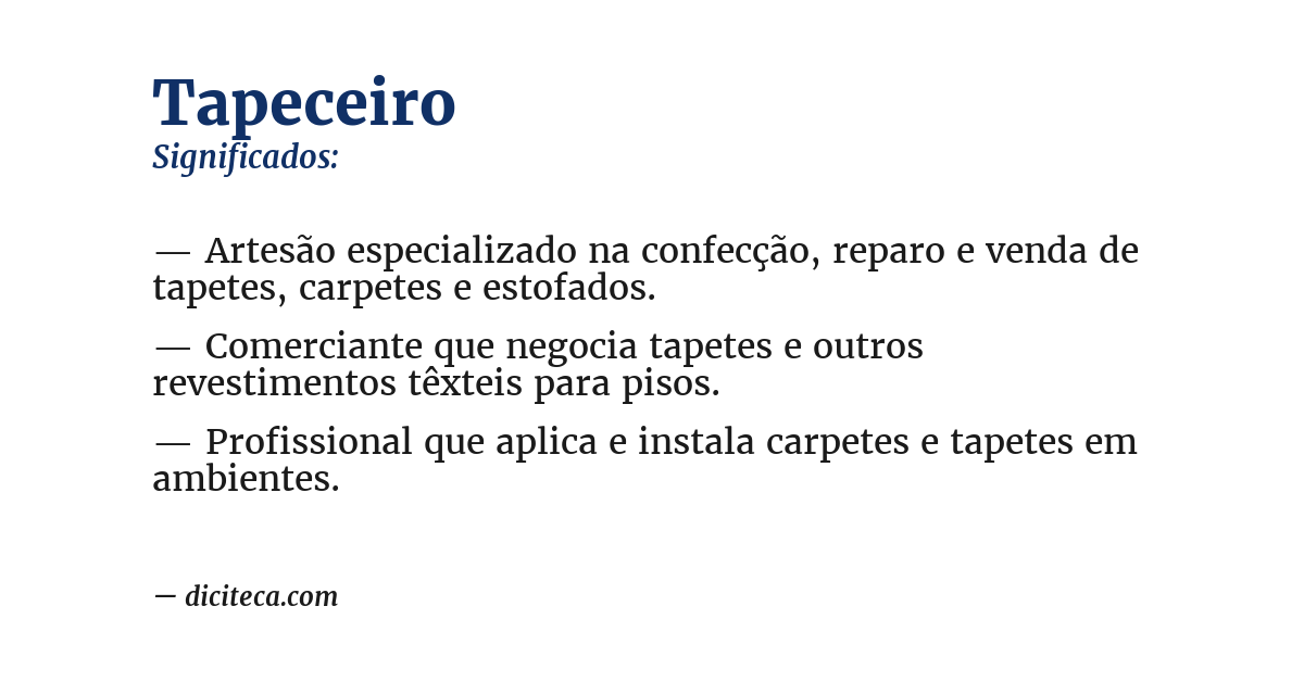 Significado de tapeceiro