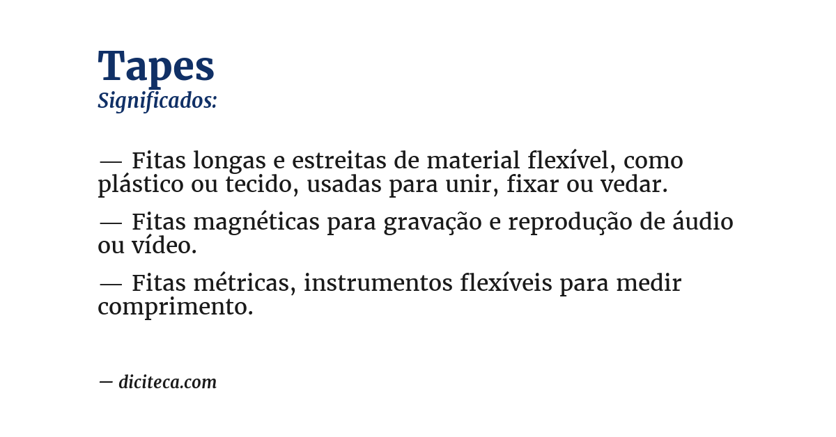 Significado de tapes
