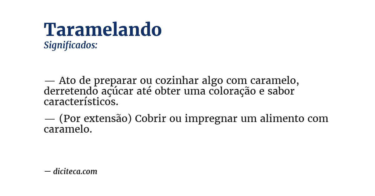Significado de taramelando