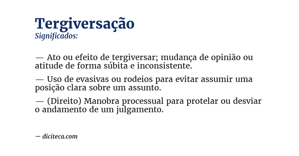 Significado de tergiversação